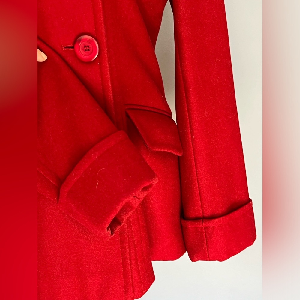 ❌SOLD❌Vintage Red Wool Double Breasted Peacoat Jacket Women’s Size Medium Coat - Picture 5 of 11
